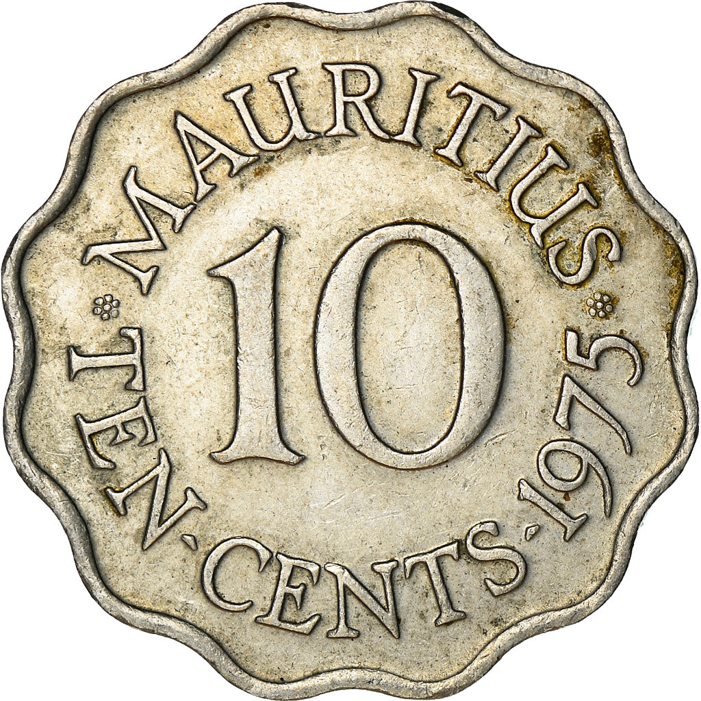 Moneta, Mauritius, Elizabeth II, 10 Cents, 1975, MB, Rame-nichel, KM:33