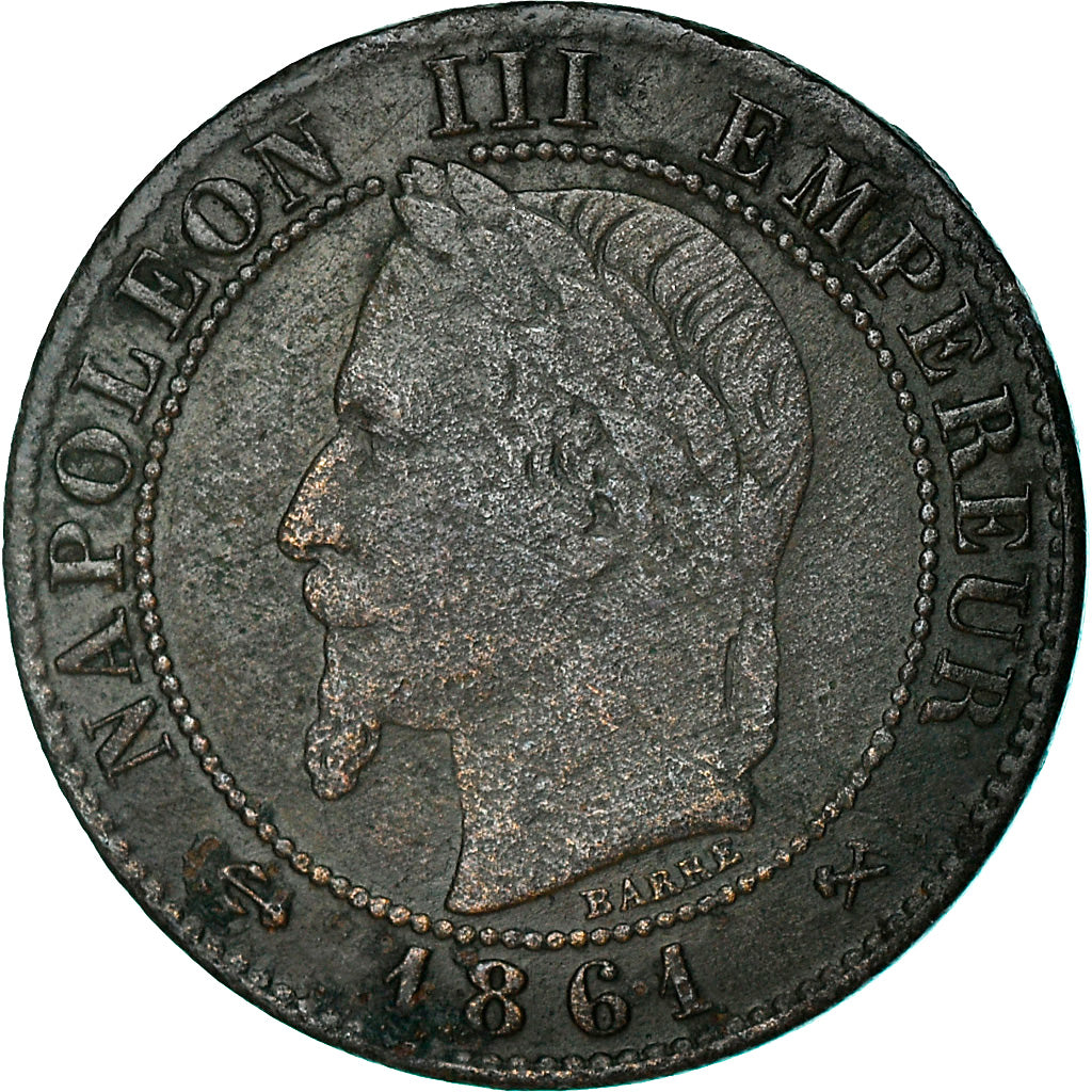 Moneda, Francia, Napoleon III, Napoléon III, Centime, 1861, Bordeaux, MBC