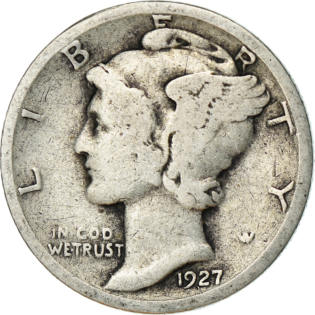 Moeda, Estados Unidos da América, Mercury Dime, Dime, 1927, U.S. Mint