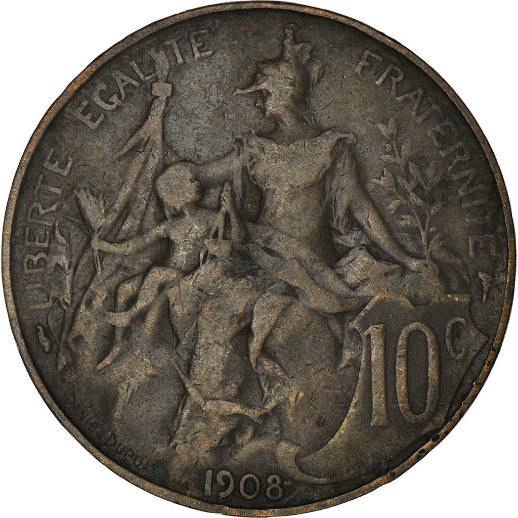 Coin, France, Dupuis, 10 Centimes, 1908, Paris, VF(30-35), Bronze, KM:843