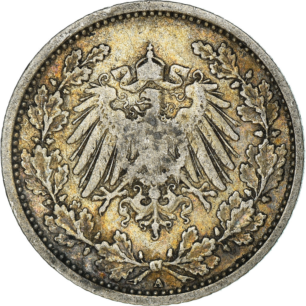 Coin, GERMANY - EMPIRE, 1/2 Mark, 1905, Berlin, EF(40-45), Silver, KM:17
