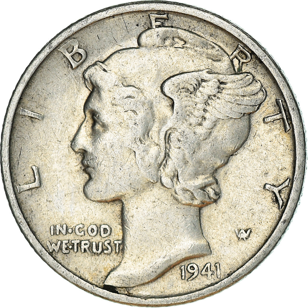 Moneta, Stati Uniti, Mercury Dime, Dime, 1941, U.S. Mint, San Francisco, BB+