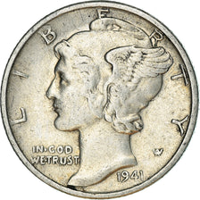Moneta, Stati Uniti, Mercury Dime, Dime, 1941, U.S. Mint, San Francisco, BB+
