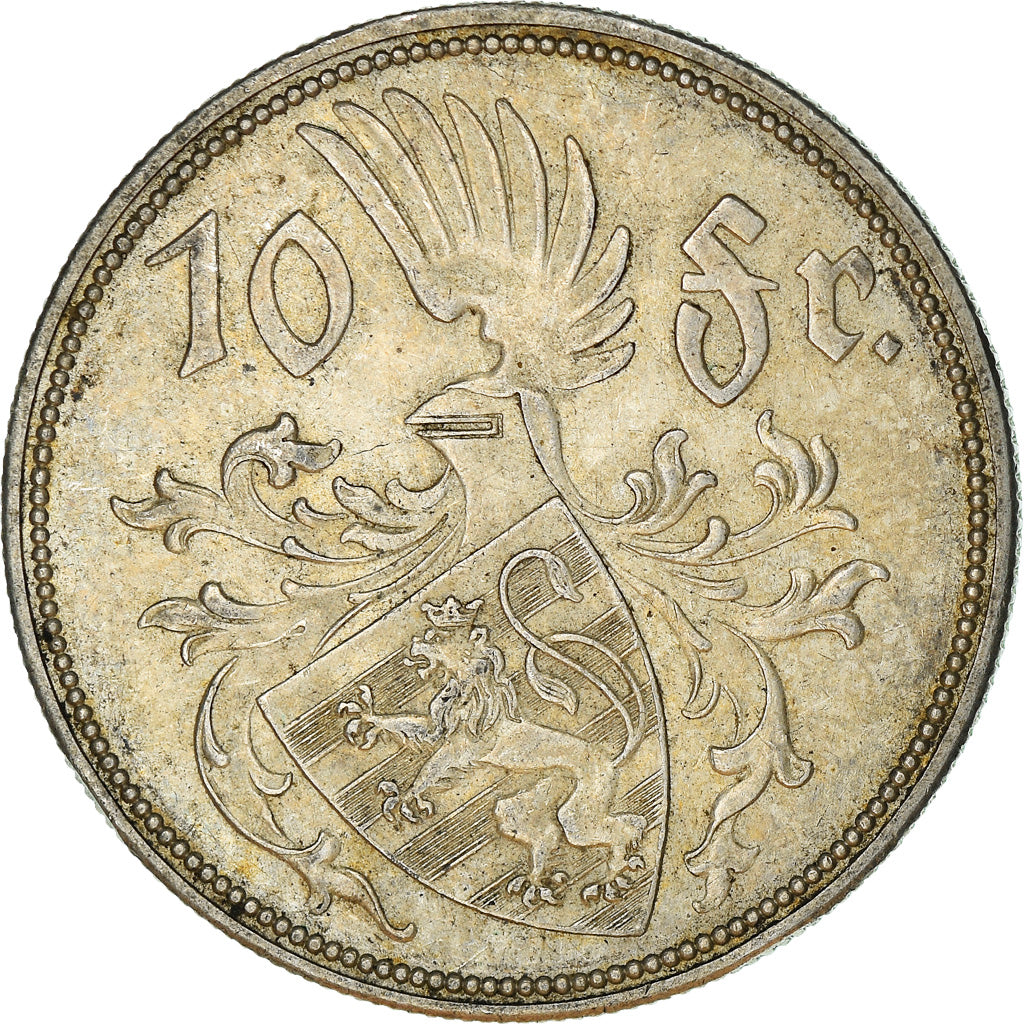 Coin, Luxembourg, Charlotte, 10 Francs, 1929, AU(50-53), Silver, KM:39
