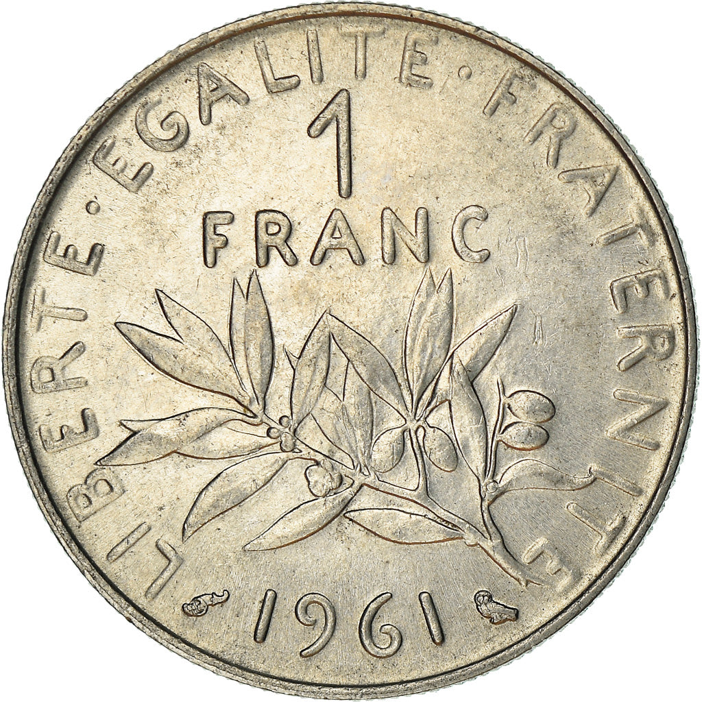 Coin, France, Semeuse, Franc, 1961, Paris, AU(50-53), Nickel, KM:925.1