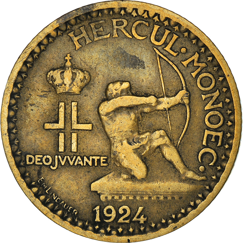 Moneta, Monaco, Louis II, Franc, 1924, Poissy, MB+, Alluminio-bronzo, KM:111