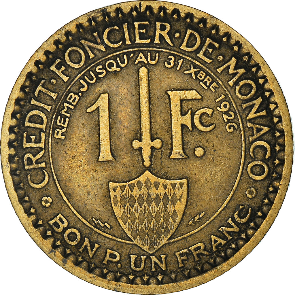 Moneta, Monaco, Louis II, Franc, 1924, Poissy, MB+, Alluminio-bronzo, KM:111
