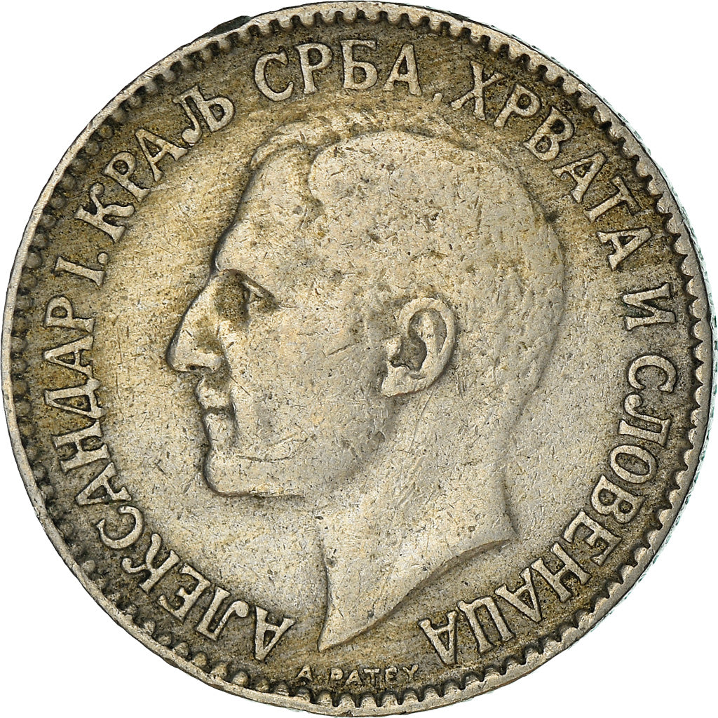 Coin, Yugoslavia, Alexander I, Dinar, 1925, Poissy, AU(50-53), Nickel-Bronze