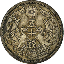 Münze, Japan, Yoshihito, 50 Sen, 1923, SS, Silber, KM:46