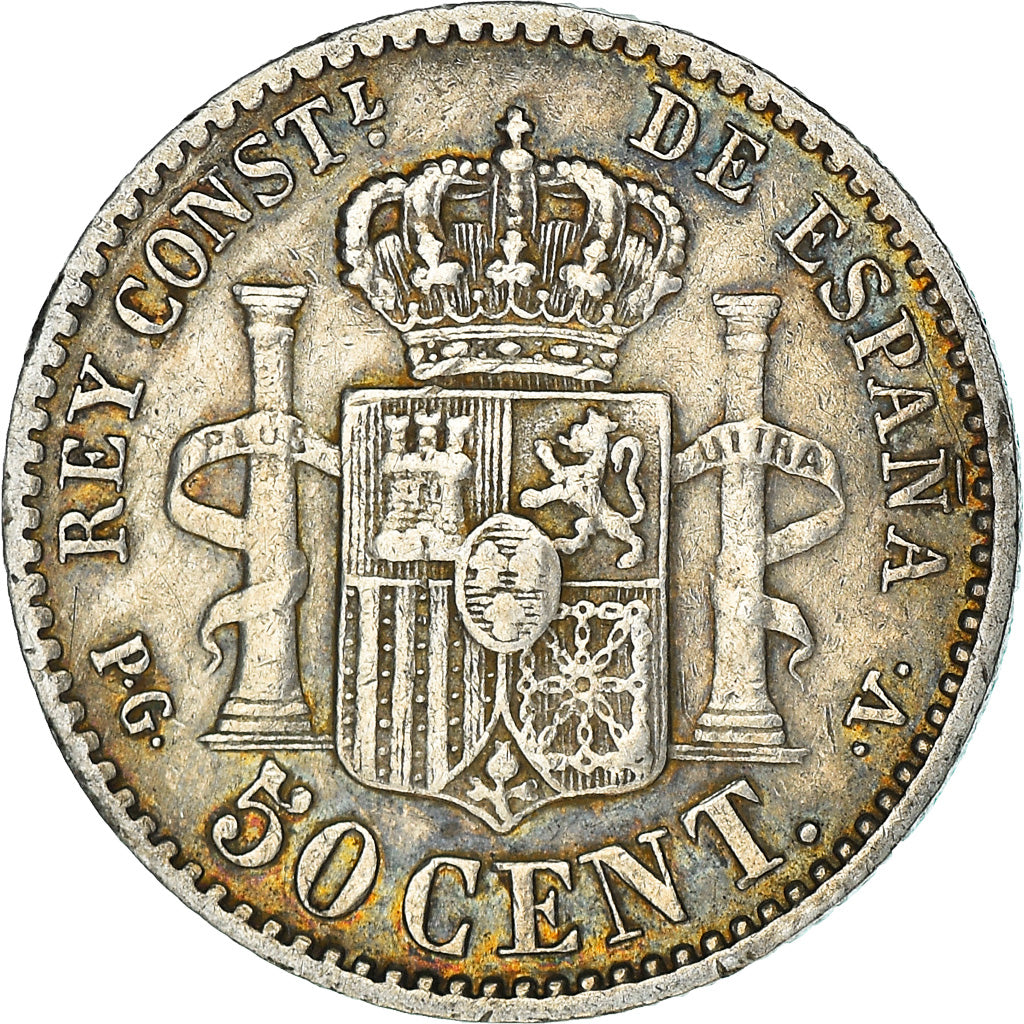 Monnaie, Espagne, Alfonso XIII, 50 Centimos, 1894, Madrid, TTB+, Argent, KM:703