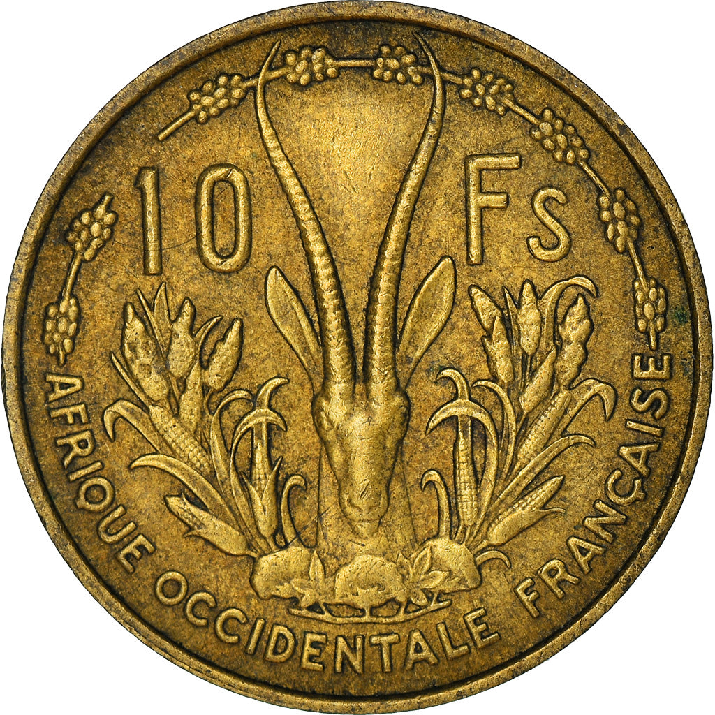 Moneta, Africa occidentale francese, 10 Francs, 1956, BB+, Alluminio-bronzo