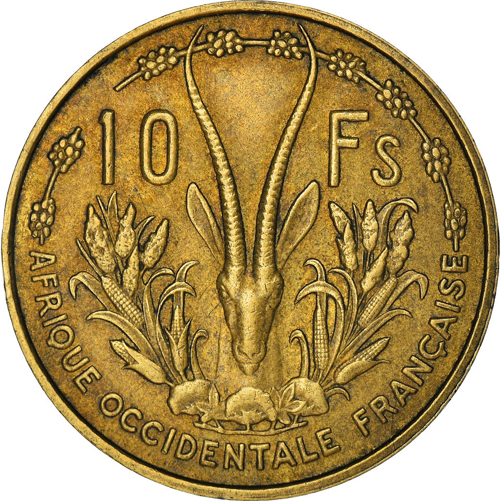 Münze, French West Africa, 10 Francs, 1956, SS+, Aluminum-Bronze, KM:6