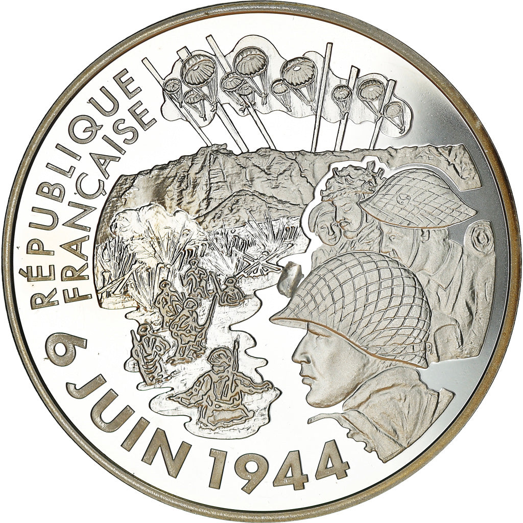 Frankreich, 1,5 Euro, D-Day, 2004, BE, STGL, Silber, Gadoury:EU103, KM:1369