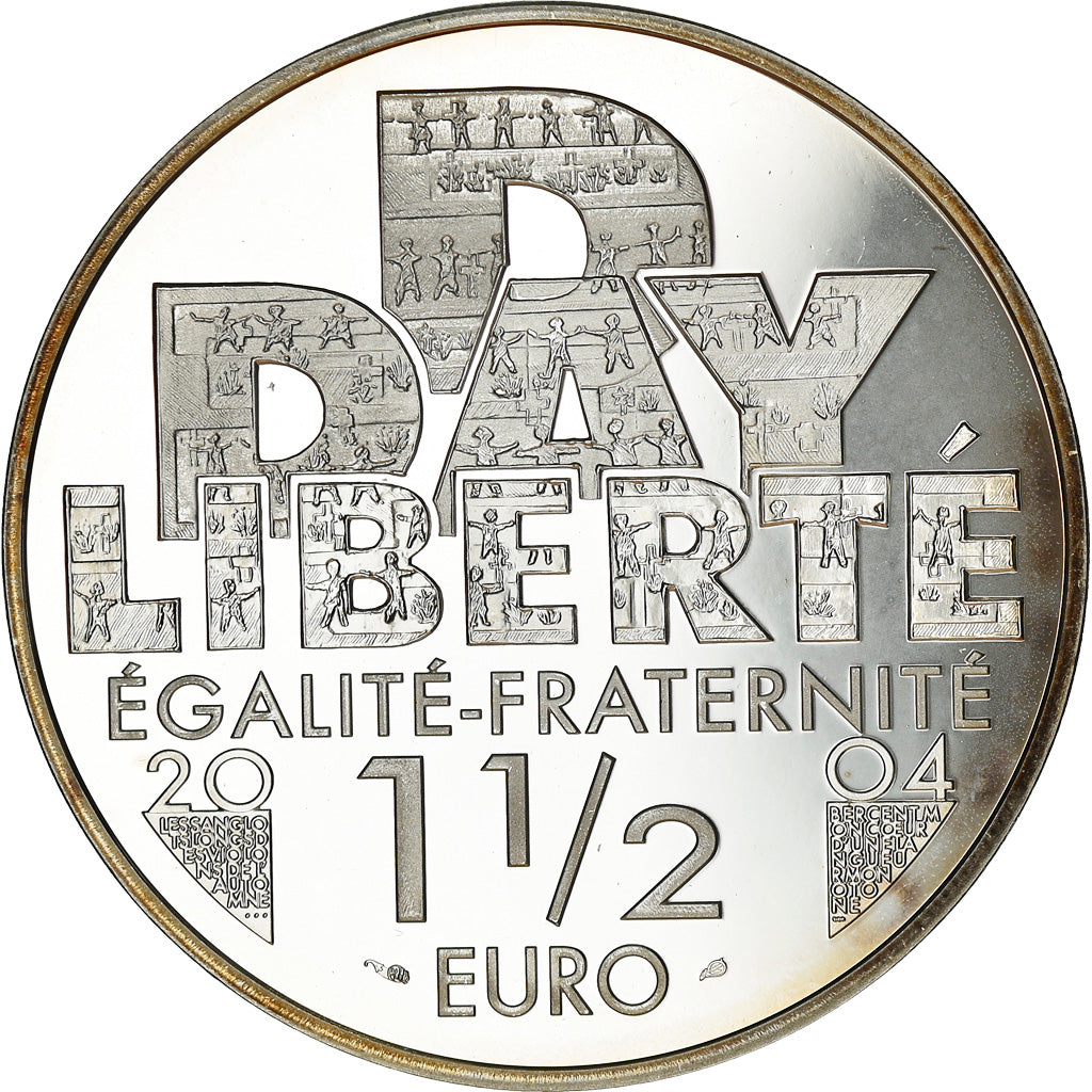 Frankreich, 1,5 Euro, D-Day, 2004, BE, STGL, Silber, Gadoury:EU103, KM:1369