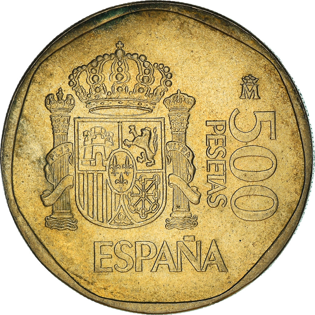 Münze, Spanien, Juan Carlos I, 500 Pesetas, 1989, SGE+, Aluminum-Bronze, KM:831