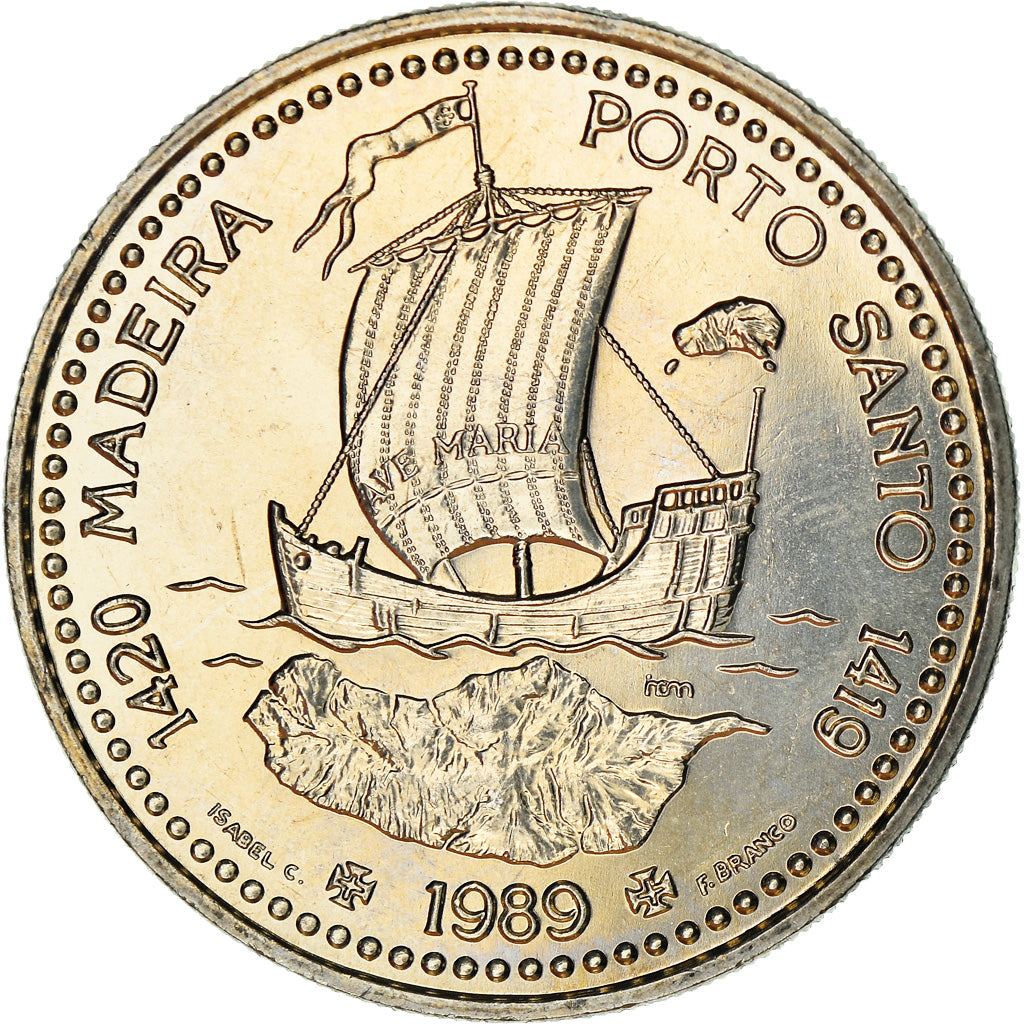 Coin, Portugal, 100 Escudos, 1989, MS(64), Copper-nickel, KM:647