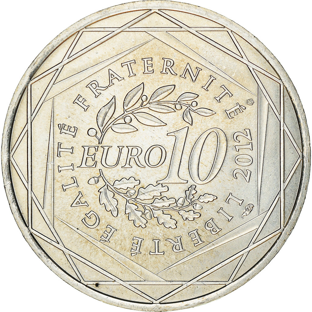 France, 10 Euro, Aquitaine, 2012, Paris, MS(60-62), Silver, Gadoury:EU514