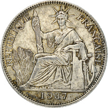 Münze, FRENCH INDO-CHINA, 20 Cents, 1937, Paris, SS, Silber, KM:17.2