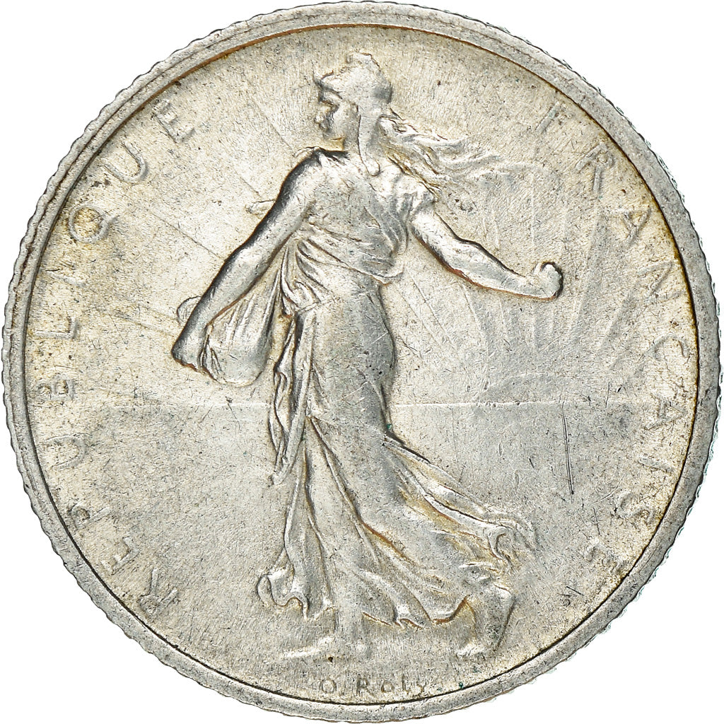 Moeda, França, Semeuse, Franc, 1915, Paris, EF(40-45), Prata, KM:844.1
