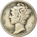 Coin, United States, Mercury Dime, Dime, 1918, Denver, VF(30-35), Silver, KM:140