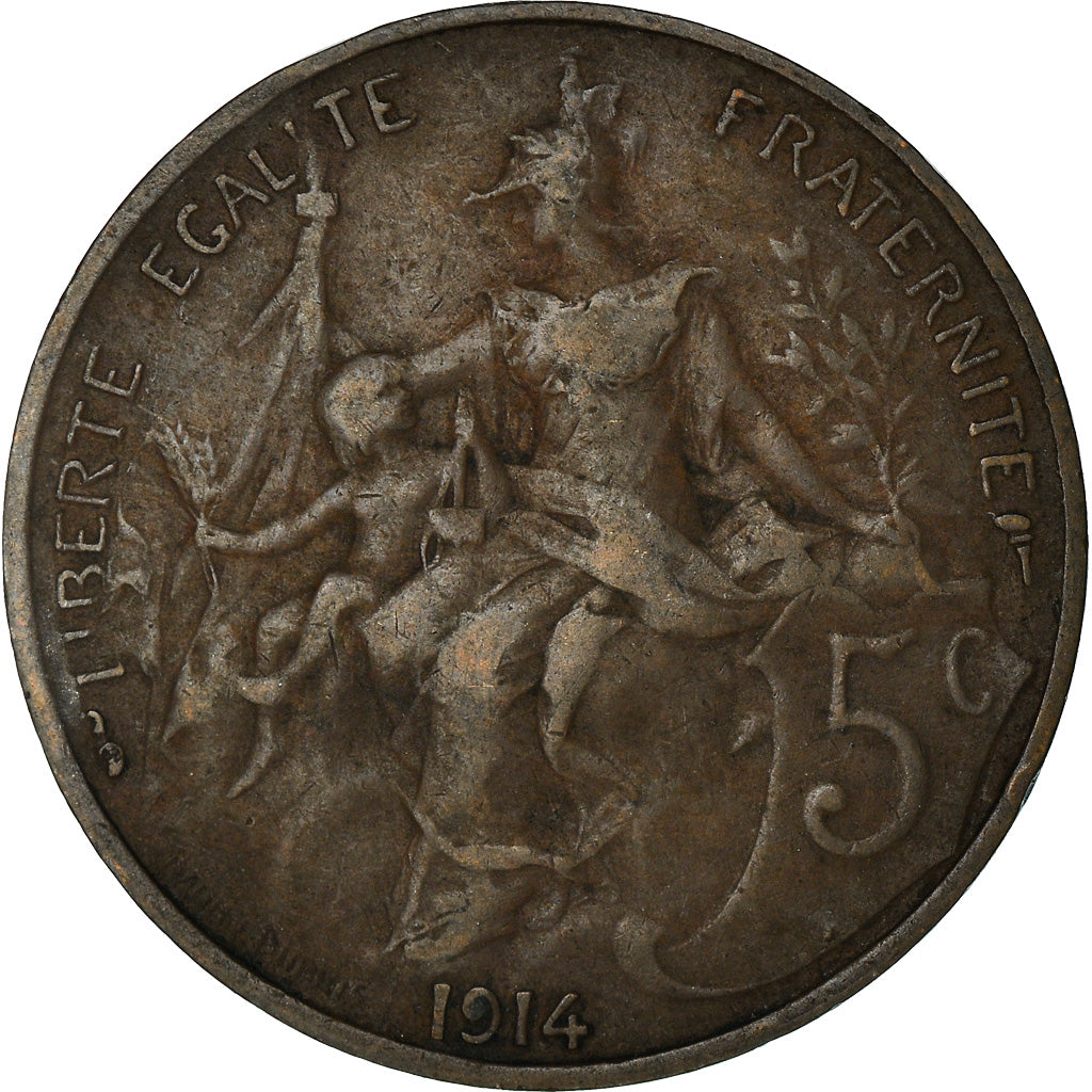 Coin, France, Dupuis, 5 Centimes, 1914, Paris, EF(40-45), Bronze, KM:842