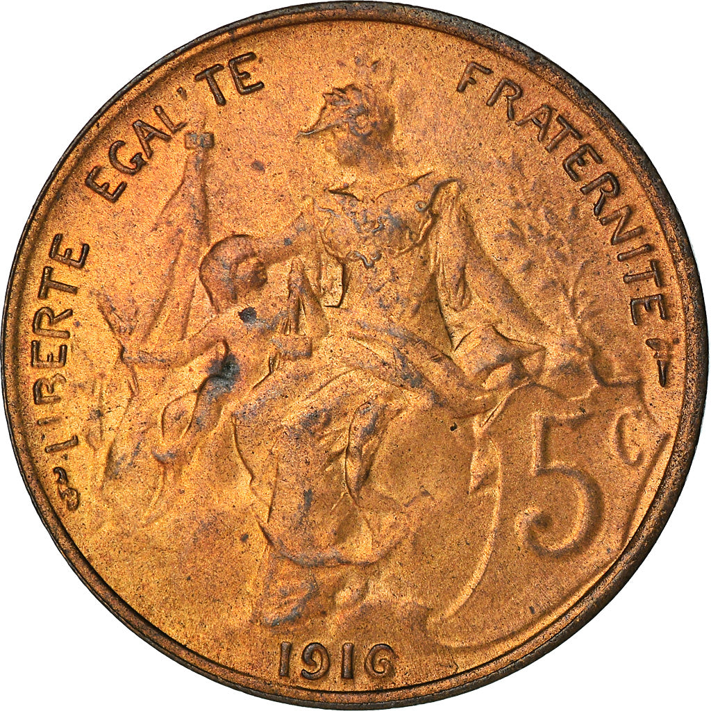 Coin, France, Dupuis, 5 Centimes, 1916, Paris, AU(55-58), Bronze, KM:842