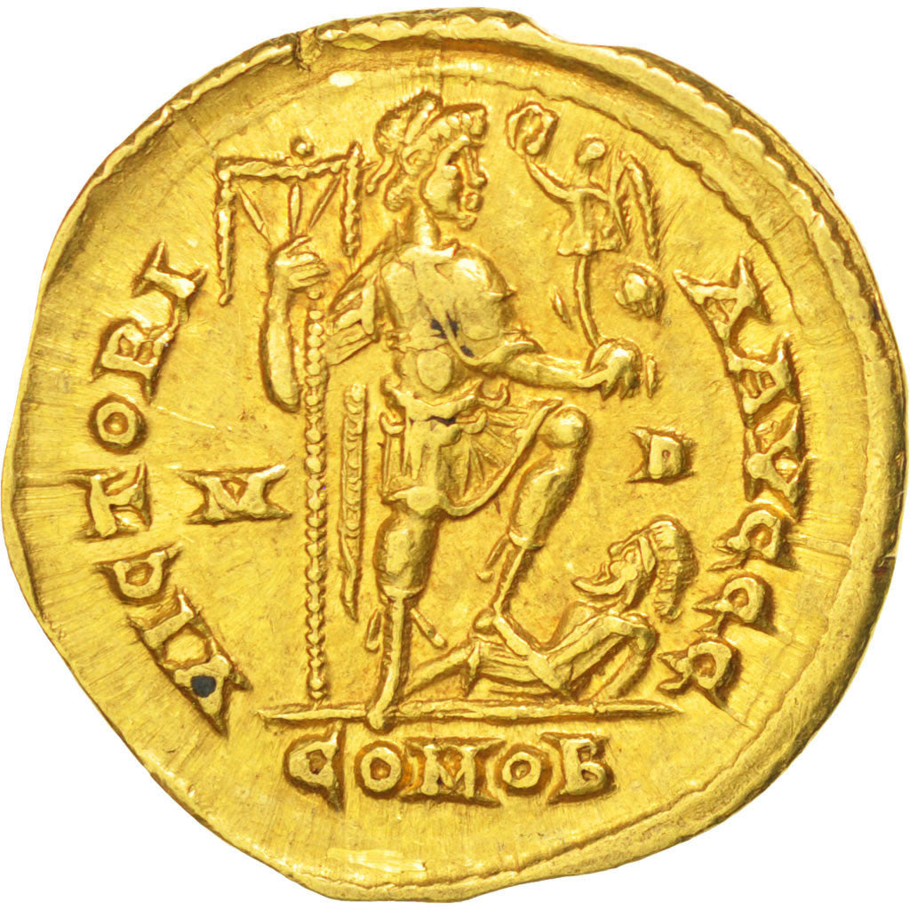 Honorius, Solidus, Milan, BB+, Oro, RIC:1206