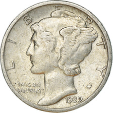 Moneta, Stati Uniti, Mercury Dime, Dime, 1939, U.S. Mint, Philadelphia, BB+