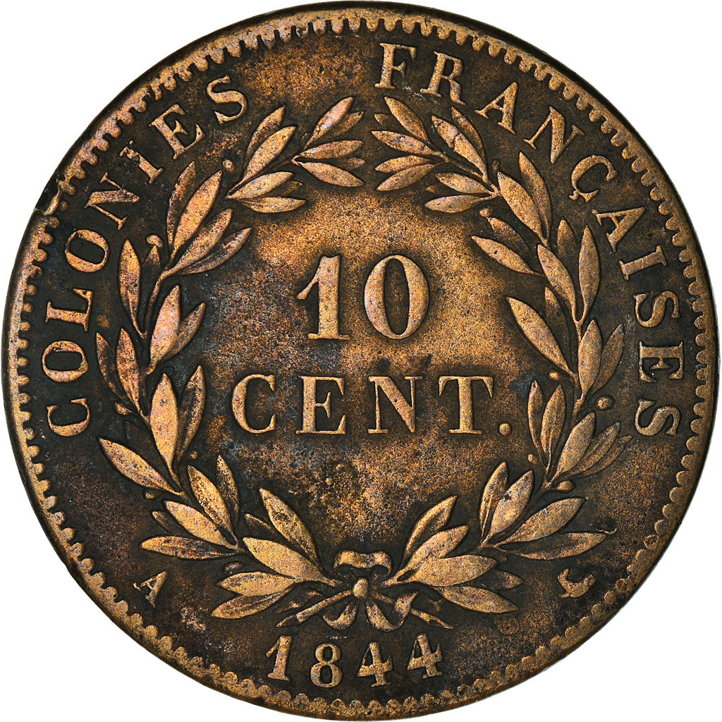 Coin, FRENCH COLONIES, Louis - Philippe, 10 Centimes, 1844, Paris, VF(30-35)