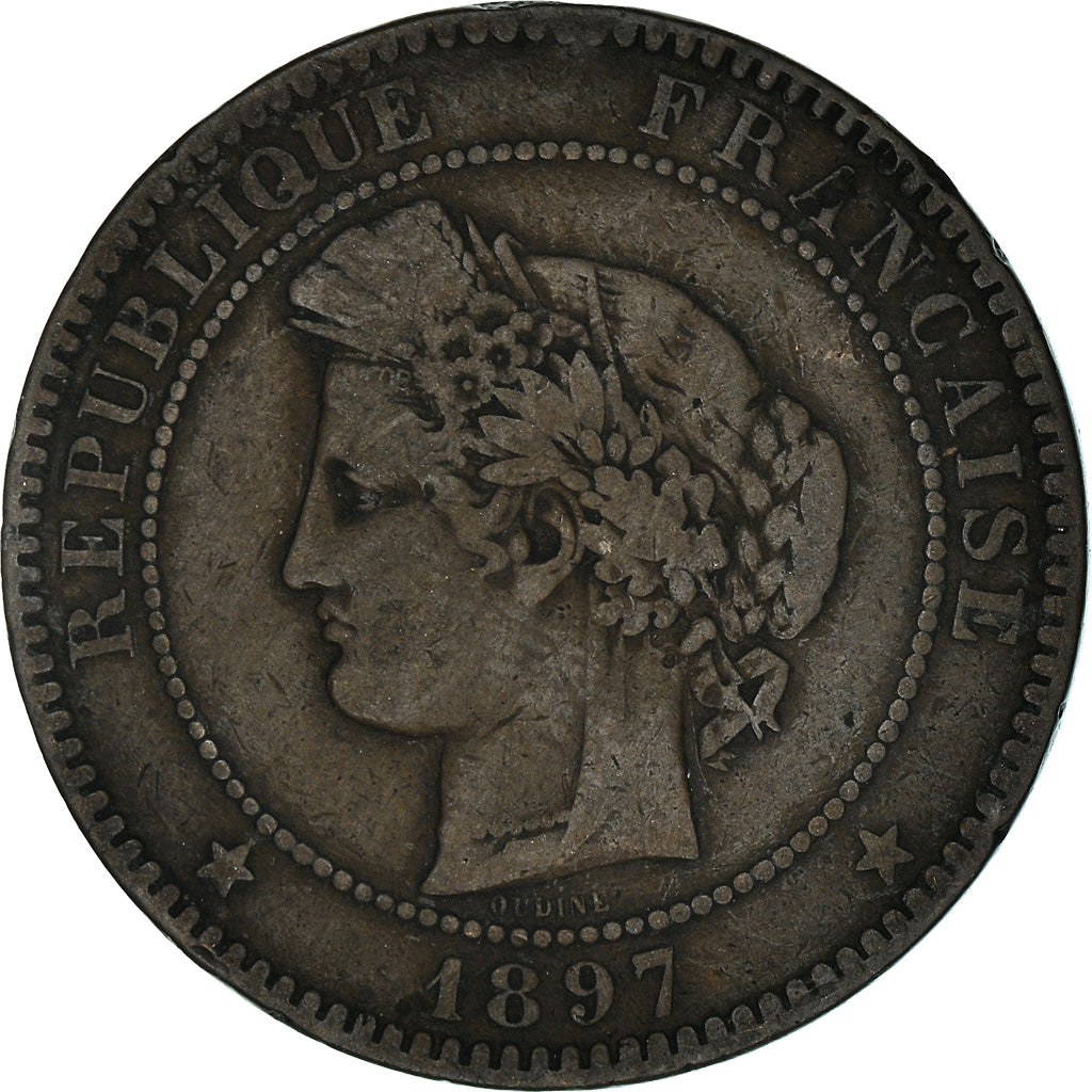 Coin, France, Cérès, 10 Centimes, 1897, Paris, VF(30-35), Bronze, KM:815.1