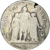 Moneta, Francia, Union et Force, 5 Francs, 1800, Paris, B+, Argento, KM:639.1