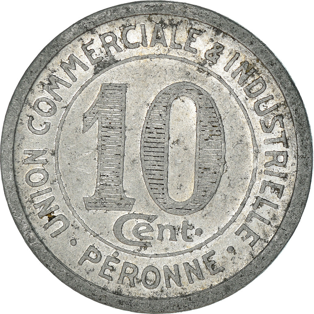 Münze, Frankreich, Union Commerciale et Industrielle, Péronne, 10 Centimes