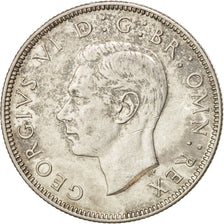 GREAT BRITAIN, Florin, Two Shillings, 1944, KM #855, AU(55-58), Silver, 28.3,...