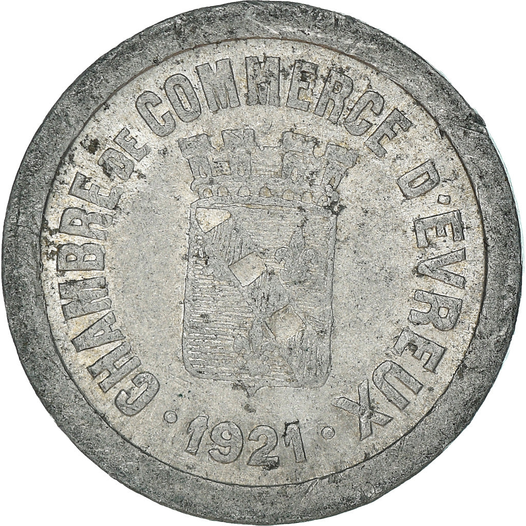 Coin, France, Chambre de Commerce, Evreux, 5 Centimes, 1921, EF(40-45)