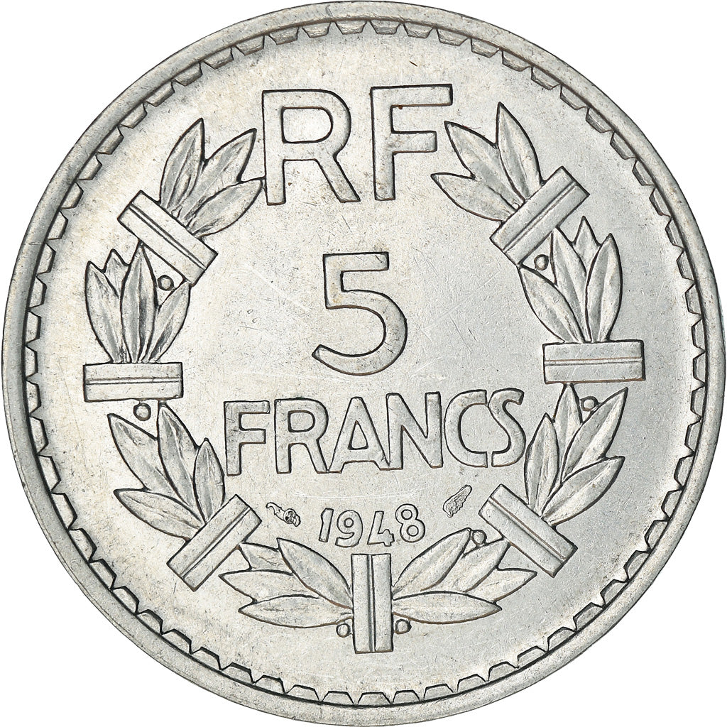 Munten, Frankrijk, Lavrillier, 5 Francs, 1948, Paris, PR, Aluminium, KM:888b.1