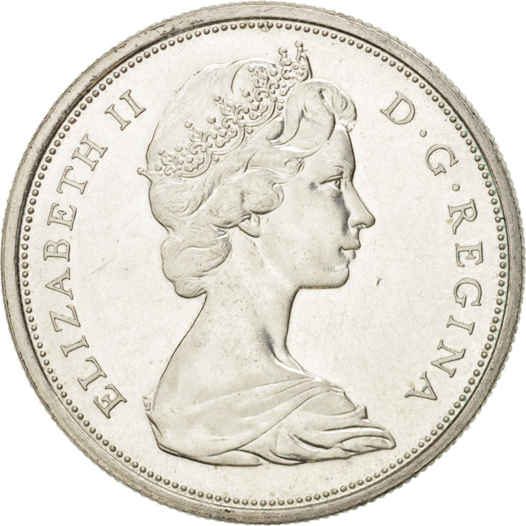 CANADA, 50 Cents, 1965, Royal Canadian Mint, KM #63, MS(63), Silver, 29.72,...