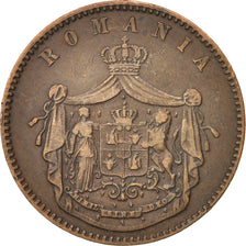 ROMANIA, 10 Bani, 1867, KM #4.2, EF(40-45), Copper, 30, 9.78