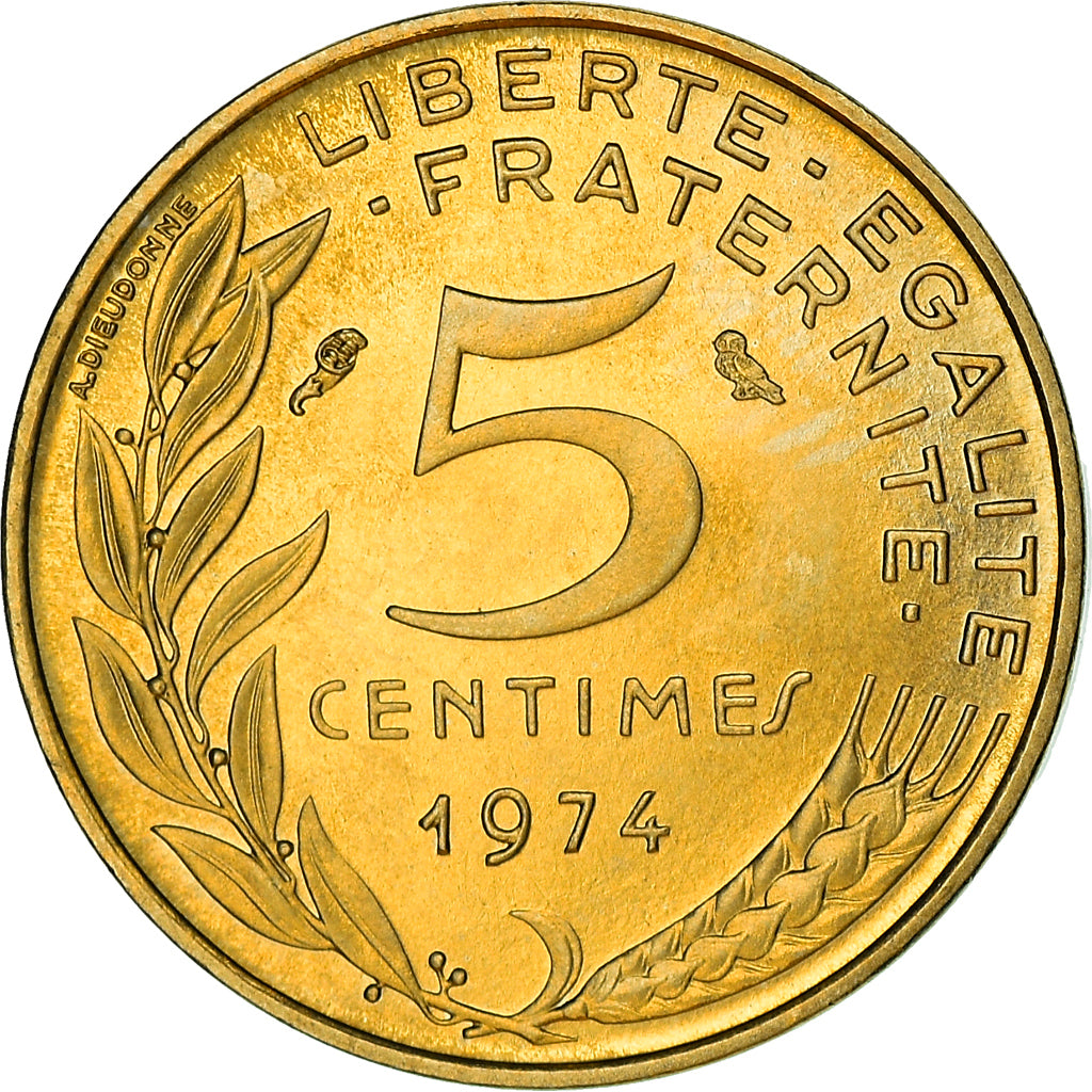 Monnaie, France, Marianne, 5 Centimes, 1974, Paris, SUP+, Aluminum-Bronze