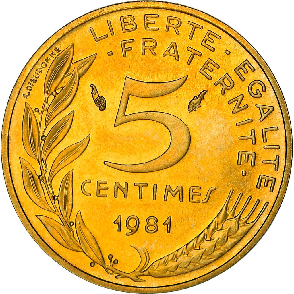 Coin, France, Marianne, 5 Centimes, 1981, Paris, MS(60-62), Aluminum-Bronze