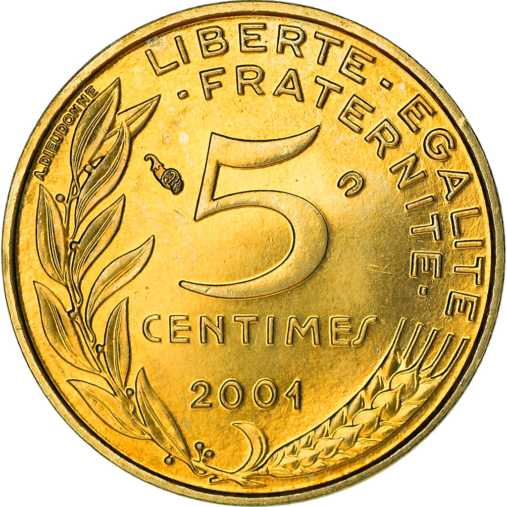 Monnaie, France, Marianne, 5 Centimes, 2001, Paris, BU, SUP+, Aluminum-Bronze
