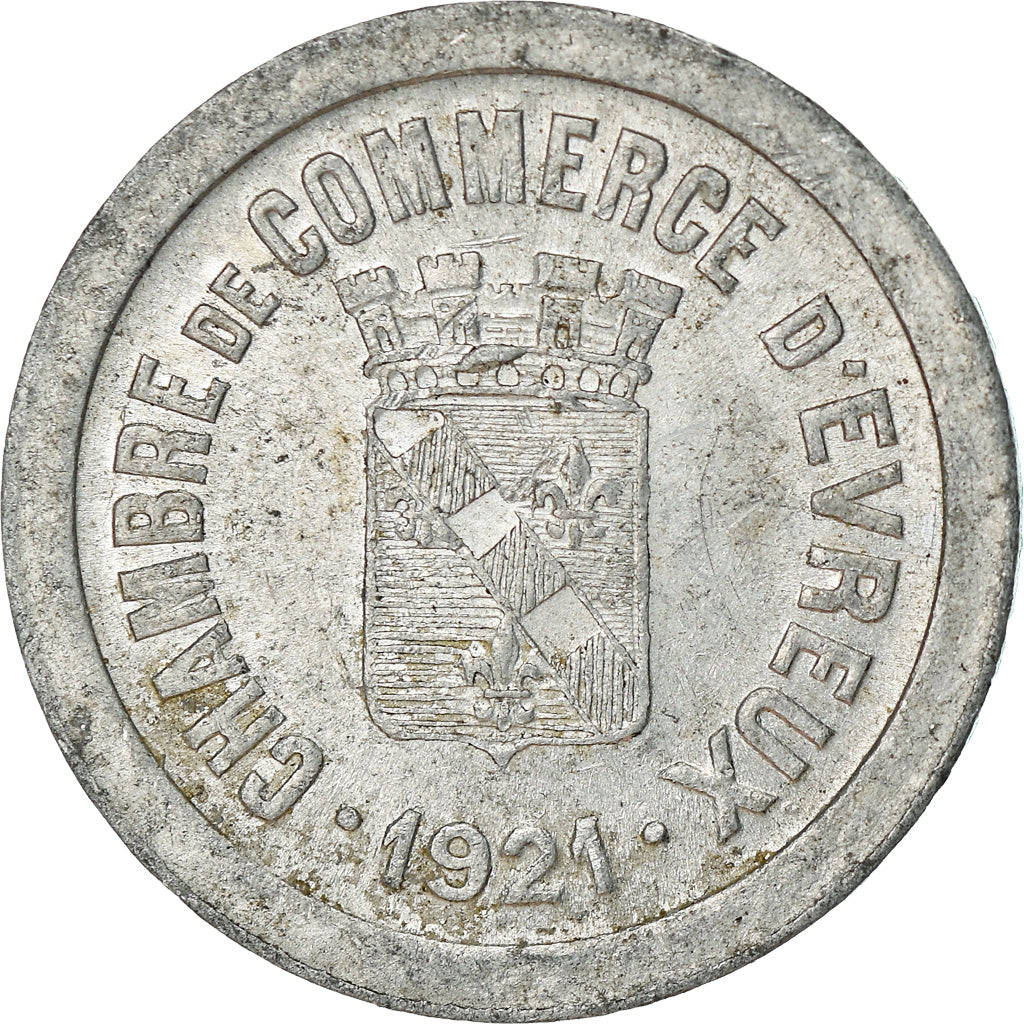 Moeda, França, Union Commerciale, Evreux, 5 Centimes, 1921, AU(55-58)