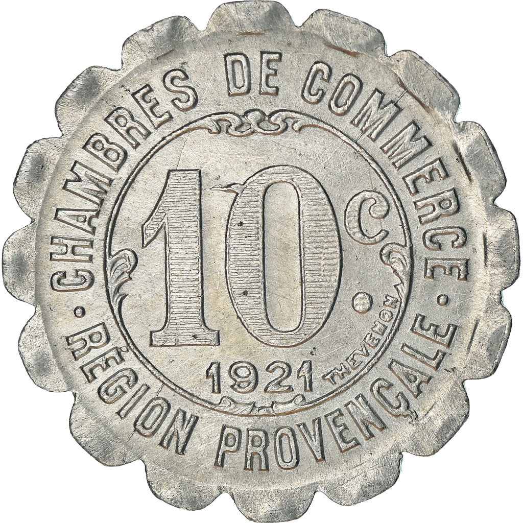 Coin, France, Chambres de Commerce de la Région Provençale, 10 Centimes, 1921