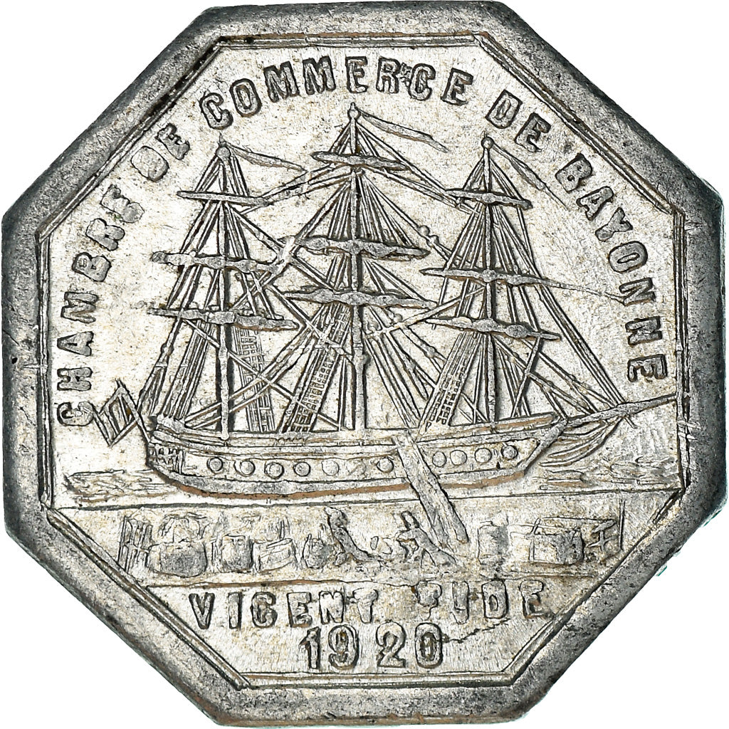Coin, France, Chambre de Commerce, Bayonne, 10 Centimes, 1920, AU(55-58)