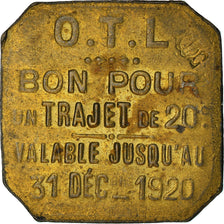 Coin, France, Omnibus Tramways de Lyon, Lyon, 20 Centimes, 1920, AU(50-53)