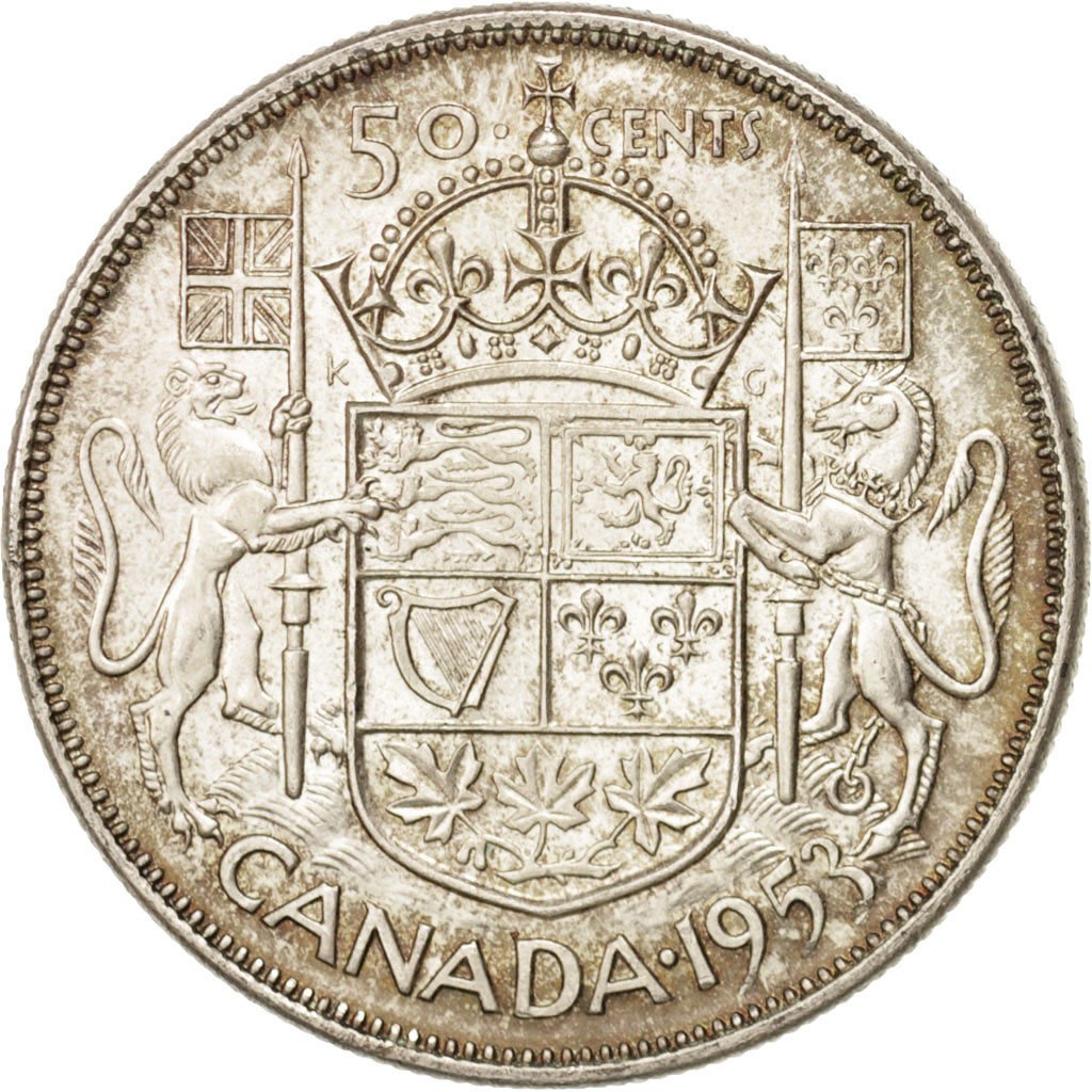 Monnaie, Canada, Elizabeth II, 50 Cents, 1953, Royal Canadian Mint, Ottawa, SUP