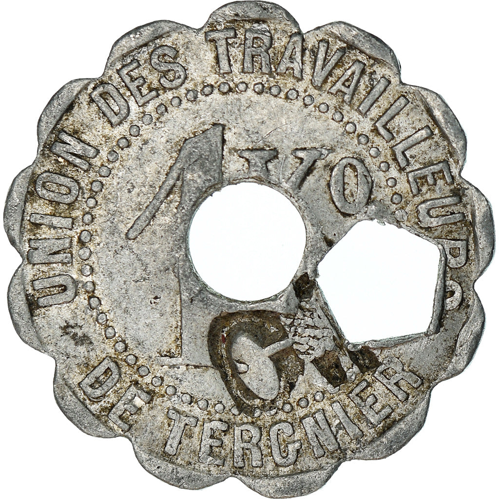Coin, France, Soc. Coop. de Tergnier, Union des Travailleurs, Tergnier, 1 kg