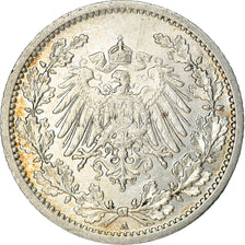 Moneta, GERMANIA - IMPERO, 1/2 Mark, 1907, Berlin, BB+, Argento, KM:17