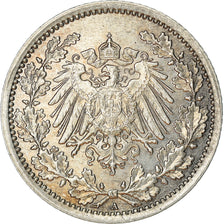 Coin, GERMANY - EMPIRE, 1/2 Mark, 1918, Berlin, AU(50-53), Silver, KM:17