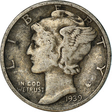 Munten, Verenigde Staten, Mercury Dime, Dime, 1939, Philadelphia, FR+, Zilver