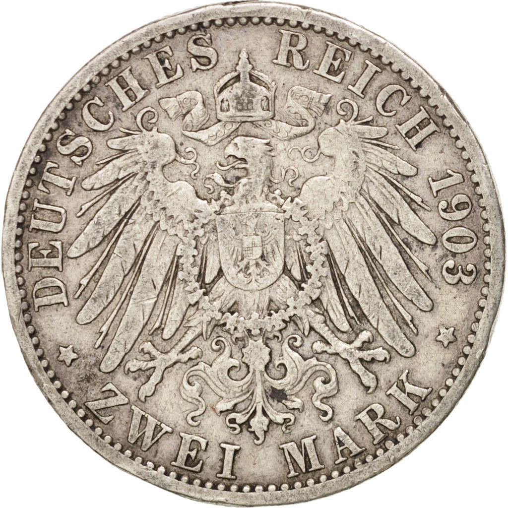 German States, 2 Mark, 1903, Berlin, KM #522, EF(40-45), Silver, 28, 11.01